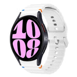 ウェーブパターンステッチ入りシリコン製時計バンド、Samsung Galaxy Watch 7 40 / 44mm用、Samsung Galaxy Watch 6 Classic用、Samsung Galaxy Watch 6 40 / 44mm用、Samsung Galaxy Watch 5 40 / 44mm用