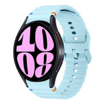 ウェーブパターンステッチ入りシリコン製時計バンド、Samsung Galaxy Watch 7 40 / 44mm用、Samsung Galaxy Watch 6 Classic用、Samsung Galaxy Watch 6 40 / 44mm用、Samsung Galaxy Watch 5 40 / 44mm用