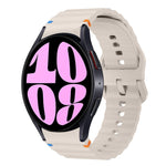 ウェーブパターンステッチ入りシリコン製時計バンド、Samsung Galaxy Watch 7 40 / 44mm用、Samsung Galaxy Watch 6 Classic用、Samsung Galaxy Watch 6 40 / 44mm用、Samsung Galaxy Watch 5 40 / 44mm用