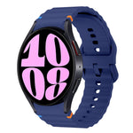 ウェーブパターンステッチ入りシリコン製時計バンド、Samsung Galaxy Watch 7 40 / 44mm用、Samsung Galaxy Watch 6 Classic用、Samsung Galaxy Watch 6 40 / 44mm用、Samsung Galaxy Watch 5 40 / 44mm用