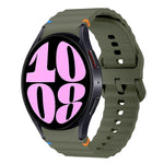 ウェーブパターンステッチ入りシリコン製時計バンド、Samsung Galaxy Watch 7 40 / 44mm用、Samsung Galaxy Watch 6 Classic用、Samsung Galaxy Watch 6 40 / 44mm用、Samsung Galaxy Watch 5 40 / 44mm用