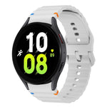ウェーブパターンステッチ入りシリコン製時計バンド、Samsung Galaxy Watch 7 40 / 44mm用、Samsung Galaxy Watch 6 Classic用、Samsung Galaxy Watch 6 40 / 44mm用、Samsung Galaxy Watch 5 40 / 44mm用