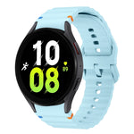 ウェーブパターンステッチ入りシリコン製時計バンド、Samsung Galaxy Watch 7 40 / 44mm用、Samsung Galaxy Watch 6 Classic用、Samsung Galaxy Watch 6 40 / 44mm用、Samsung Galaxy Watch 5 40 / 44mm用
