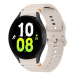 ウェーブパターンステッチ入りシリコン製時計バンド、Samsung Galaxy Watch 7 40 / 44mm用、Samsung Galaxy Watch 6 Classic用、Samsung Galaxy Watch 6 40 / 44mm用、Samsung Galaxy Watch 5 40 / 44mm用