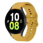 ウェーブパターンステッチ入りシリコン製時計バンド、Samsung Galaxy Watch 7 40 / 44mm用、Samsung Galaxy Watch 6 Classic用、Samsung Galaxy Watch 6 40 / 44mm用、Samsung Galaxy Watch 5 40 / 44mm用