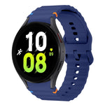 ウェーブパターンステッチ入りシリコン製時計バンド、Samsung Galaxy Watch 7 40 / 44mm用、Samsung Galaxy Watch 6 Classic用、Samsung Galaxy Watch 6 40 / 44mm用、Samsung Galaxy Watch 5 40 / 44mm用