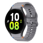 ウェーブパターンステッチ入りシリコン製時計バンド、Samsung Galaxy Watch 7 40 / 44mm用、Samsung Galaxy Watch 6 Classic用、Samsung Galaxy Watch 6 40 / 44mm用、Samsung Galaxy Watch 5 40 / 44mm用