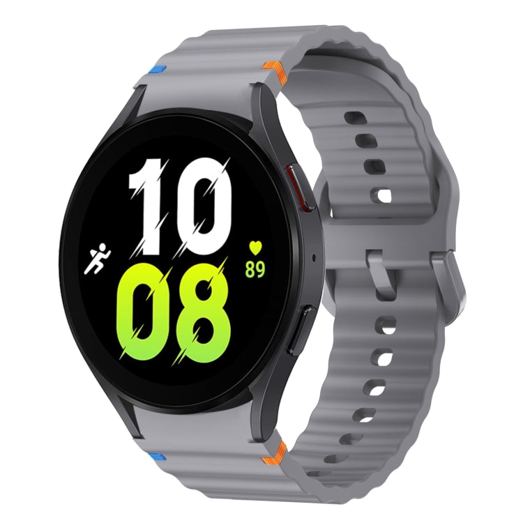 ウェーブパターンステッチ入りシリコン製時計バンド、Samsung Galaxy Watch 7 40 / 44mm用、Samsung Galaxy Watch 6 Classic用、Samsung Galaxy Watch 6 40 / 44mm用、Samsung Galaxy Watch 5 40 / 44mm用
