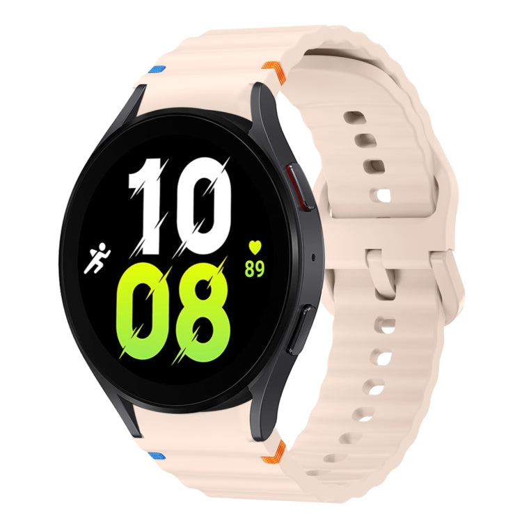 ウェーブパターンステッチ入りシリコン製時計バンド、Samsung Galaxy Watch 7 40 / 44mm用、Samsung Galaxy Watch 6 Classic用、Samsung Galaxy Watch 6 40 / 44mm用、Samsung Galaxy Watch 5 40 / 44mm用