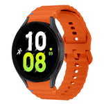 ウェーブパターンステッチ入りシリコン製時計バンド、Samsung Galaxy Watch 7 40 / 44mm用、Samsung Galaxy Watch 6 Classic用、Samsung Galaxy Watch 6 40 / 44mm用、Samsung Galaxy Watch 5 40 / 44mm用