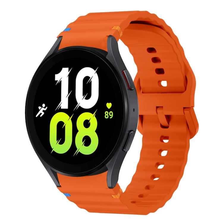 ウェーブパターンステッチ入りシリコン製時計バンド、Samsung Galaxy Watch 7 40 / 44mm用、Samsung Galaxy Watch 6 Classic用、Samsung Galaxy Watch 6 40 / 44mm用、Samsung Galaxy Watch 5 40 / 44mm用