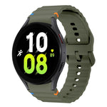 ウェーブパターンステッチ入りシリコン製時計バンド、Samsung Galaxy Watch 7 40 / 44mm用、Samsung Galaxy Watch 6 Classic用、Samsung Galaxy Watch 6 40 / 44mm用、Samsung Galaxy Watch 5 40 / 44mm用