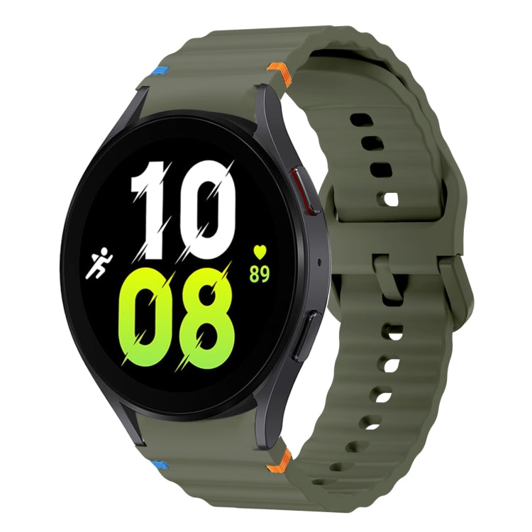 ウェーブパターンステッチ入りシリコン製時計バンド、Samsung Galaxy Watch 7 40 / 44mm用、Samsung Galaxy Watch 6 Classic用、Samsung Galaxy Watch 6 40 / 44mm用、Samsung Galaxy Watch 5 40 / 44mm用