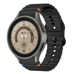 波模様ステッチ入りシリコンウォッチバンド Samsung Galaxy Watch 5 Pro用、Samsung Galaxy Watch 4 40 / 44mm用、Samsung Galaxy Watch 4 Classic 42 / 46mm用、Samsung Galaxy Watch3 41mm用