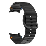 波模様ステッチ入りシリコンウォッチバンド Samsung Galaxy Watch 5 Pro用、Samsung Galaxy Watch 4 40 / 44mm用、Samsung Galaxy Watch 4 Classic 42 / 46mm用、Samsung Galaxy Watch3 41mm用