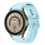 波模様ステッチ入りシリコンウォッチバンド Samsung Galaxy Watch 5 Pro用、Samsung Galaxy Watch 4 40 / 44mm用、Samsung Galaxy Watch 4 Classic 42 / 46mm用、Samsung Galaxy Watch3 41mm用