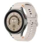 波模様ステッチ入りシリコンウォッチバンド Samsung Galaxy Watch 5 Pro用、Samsung Galaxy Watch 4 40 / 44mm用、Samsung Galaxy Watch 4 Classic 42 / 46mm用、Samsung Galaxy Watch3 41mm用