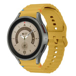 波模様ステッチ入りシリコンウォッチバンド Samsung Galaxy Watch 5 Pro用、Samsung Galaxy Watch 4 40 / 44mm用、Samsung Galaxy Watch 4 Classic 42 / 46mm用、Samsung Galaxy Watch3 41mm用