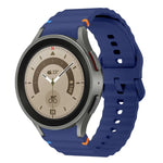波模様ステッチ入りシリコンウォッチバンド Samsung Galaxy Watch 5 Pro用、Samsung Galaxy Watch 4 40 / 44mm用、Samsung Galaxy Watch 4 Classic 42 / 46mm用、Samsung Galaxy Watch3 41mm用