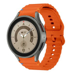 波模様ステッチ入りシリコンウォッチバンド Samsung Galaxy Watch 5 Pro用、Samsung Galaxy Watch 4 40 / 44mm用、Samsung Galaxy Watch 4 Classic 42 / 46mm用、Samsung Galaxy Watch3 41mm用
