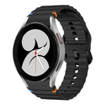 波模様ステッチ入りシリコンウォッチバンド Samsung Galaxy Watch 5 Pro用、Samsung Galaxy Watch 4 40 / 44mm用、Samsung Galaxy Watch 4 Classic 42 / 46mm用、Samsung Galaxy Watch3 41mm用