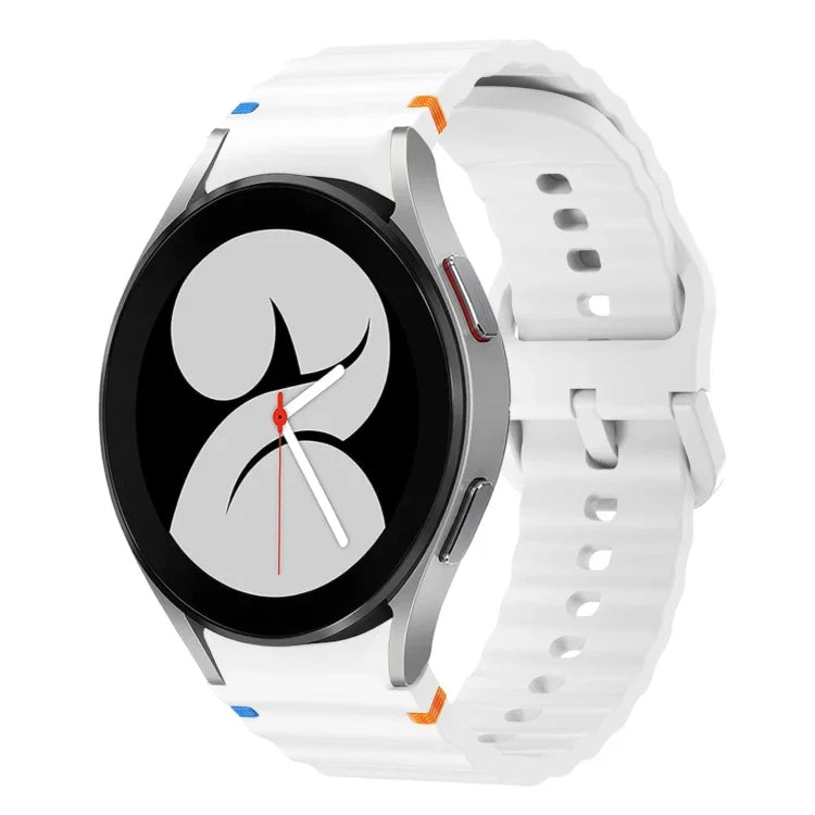 波模様ステッチ入りシリコンウォッチバンド Samsung Galaxy Watch 5 Pro用、Samsung Galaxy Watch 4 40 / 44mm用、Samsung Galaxy Watch 4 Classic 42 / 46mm用、Samsung Galaxy Watch3 41mm用