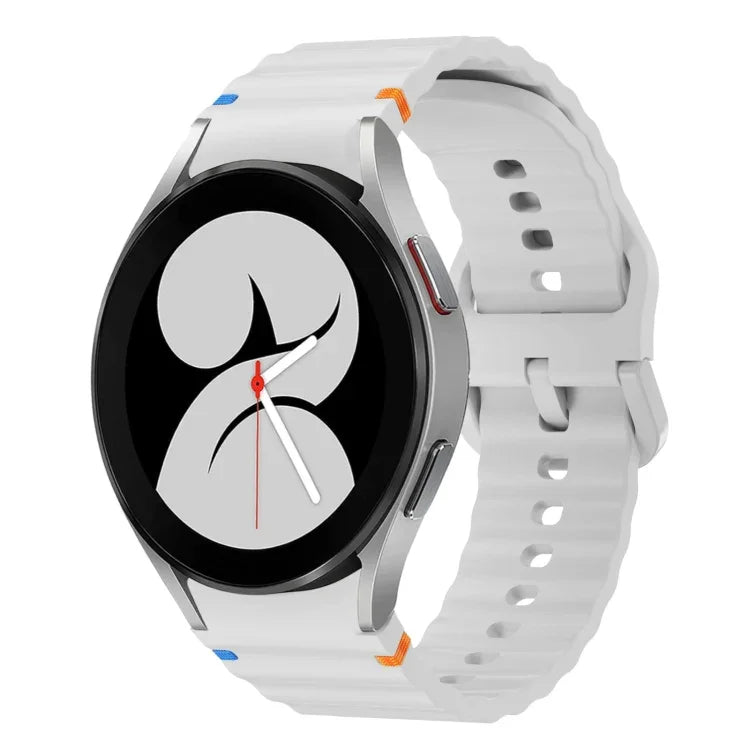 波模様ステッチ入りシリコンウォッチバンド Samsung Galaxy Watch 5 Pro用、Samsung Galaxy Watch 4 40 / 44mm用、Samsung Galaxy Watch 4 Classic 42 / 46mm用、Samsung Galaxy Watch3 41mm用