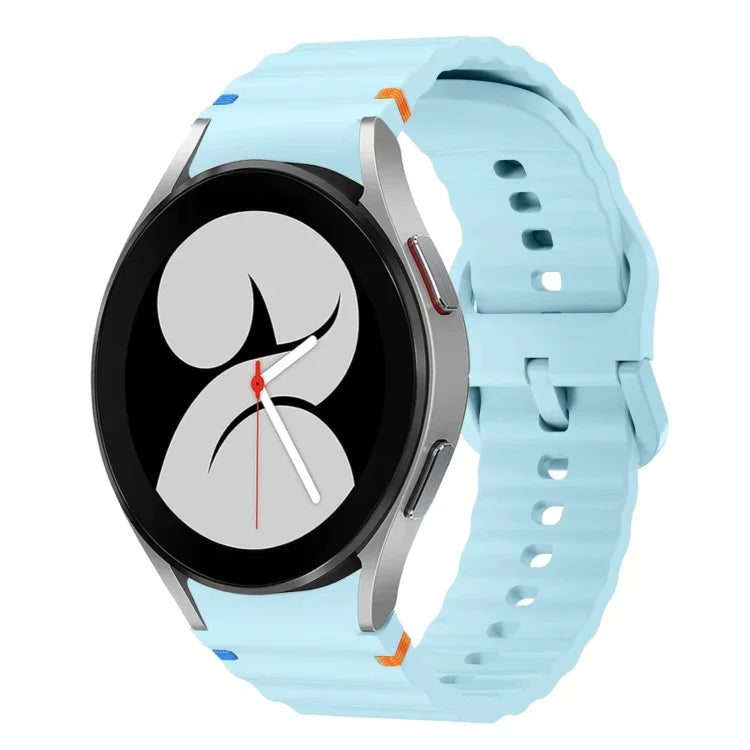 波模様ステッチ入りシリコンウォッチバンド Samsung Galaxy Watch 5 Pro用、Samsung Galaxy Watch 4 40 / 44mm用、Samsung Galaxy Watch 4 Classic 42 / 46mm用、Samsung Galaxy Watch3 41mm用