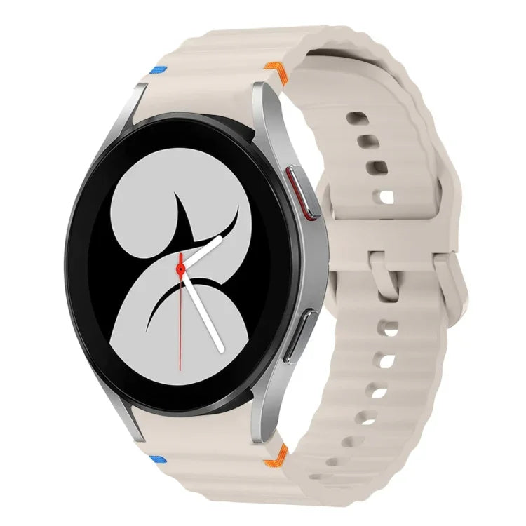 波模様ステッチ入りシリコンウォッチバンド Samsung Galaxy Watch 5 Pro用、Samsung Galaxy Watch 4 40 / 44mm用、Samsung Galaxy Watch 4 Classic 42 / 46mm用、Samsung Galaxy Watch3 41mm用