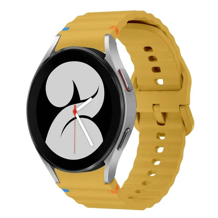 波模様ステッチ入りシリコンウォッチバンド Samsung Galaxy Watch 5 Pro用、Samsung Galaxy Watch 4 40 / 44mm用、Samsung Galaxy Watch 4 Classic 42 / 46mm用、Samsung Galaxy Watch3 41mm用