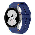 波模様ステッチ入りシリコンウォッチバンド Samsung Galaxy Watch 5 Pro用、Samsung Galaxy Watch 4 40 / 44mm用、Samsung Galaxy Watch 4 Classic 42 / 46mm用、Samsung Galaxy Watch3 41mm用
