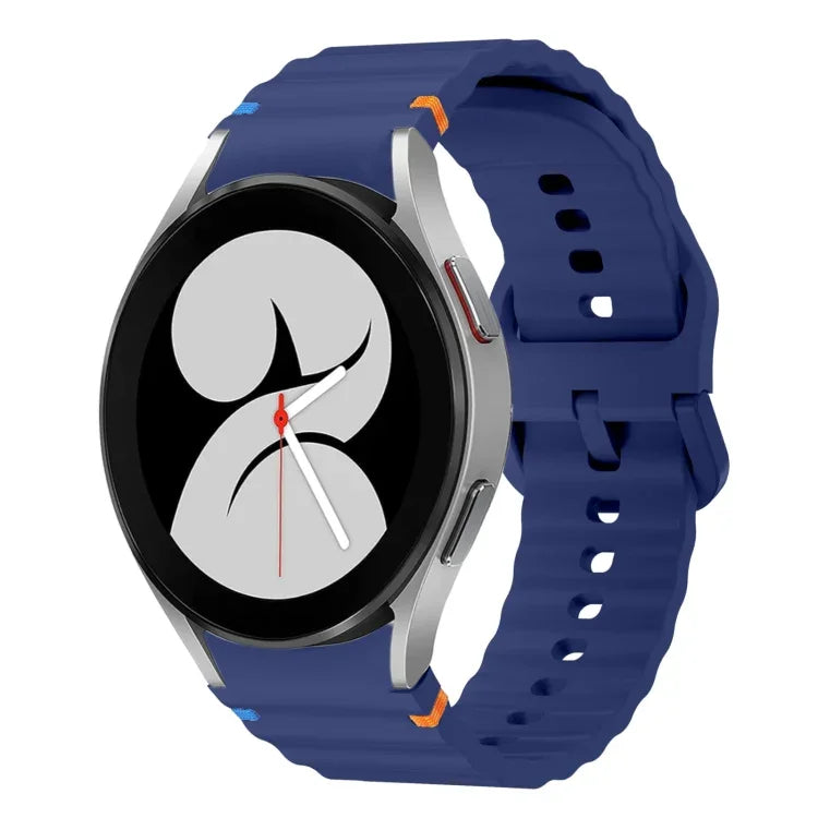 波模様ステッチ入りシリコンウォッチバンド Samsung Galaxy Watch 5 Pro用、Samsung Galaxy Watch 4 40 / 44mm用、Samsung Galaxy Watch 4 Classic 42 / 46mm用、Samsung Galaxy Watch3 41mm用