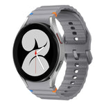 波模様ステッチ入りシリコンウォッチバンド Samsung Galaxy Watch 5 Pro用、Samsung Galaxy Watch 4 40 / 44mm用、Samsung Galaxy Watch 4 Classic 42 / 46mm用、Samsung Galaxy Watch3 41mm用