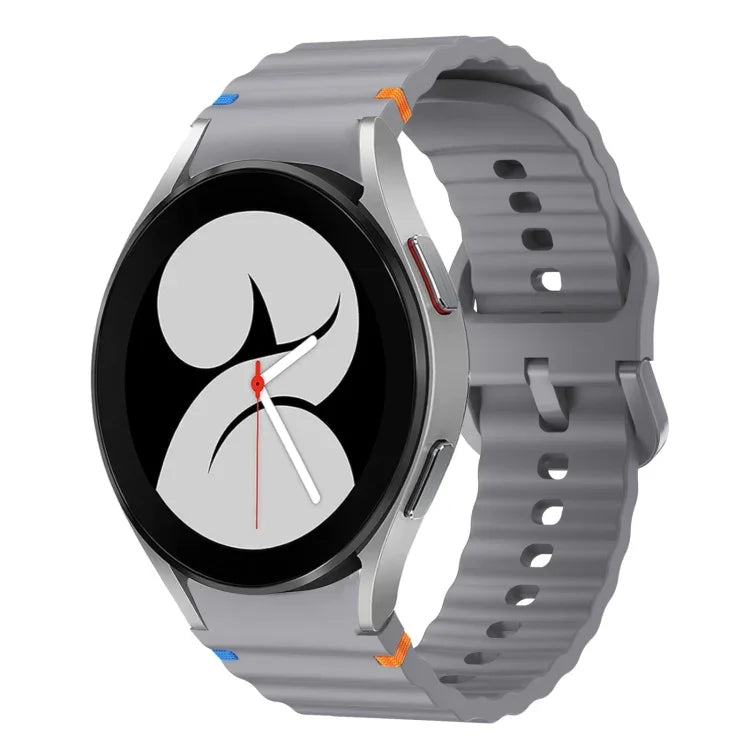 波模様ステッチ入りシリコンウォッチバンド Samsung Galaxy Watch 5 Pro用、Samsung Galaxy Watch 4 40 / 44mm用、Samsung Galaxy Watch 4 Classic 42 / 46mm用、Samsung Galaxy Watch3 41mm用