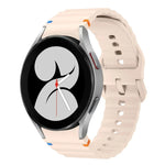波模様ステッチ入りシリコンウォッチバンド Samsung Galaxy Watch 5 Pro用、Samsung Galaxy Watch 4 40 / 44mm用、Samsung Galaxy Watch 4 Classic 42 / 46mm用、Samsung Galaxy Watch3 41mm用