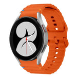 波模様ステッチ入りシリコンウォッチバンド Samsung Galaxy Watch 5 Pro用、Samsung Galaxy Watch 4 40 / 44mm用、Samsung Galaxy Watch 4 Classic 42 / 46mm用、Samsung Galaxy Watch3 41mm用