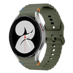 波模様ステッチ入りシリコンウォッチバンド Samsung Galaxy Watch 5 Pro用、Samsung Galaxy Watch 4 40 / 44mm用、Samsung Galaxy Watch 4 Classic 42 / 46mm用、Samsung Galaxy Watch3 41mm用