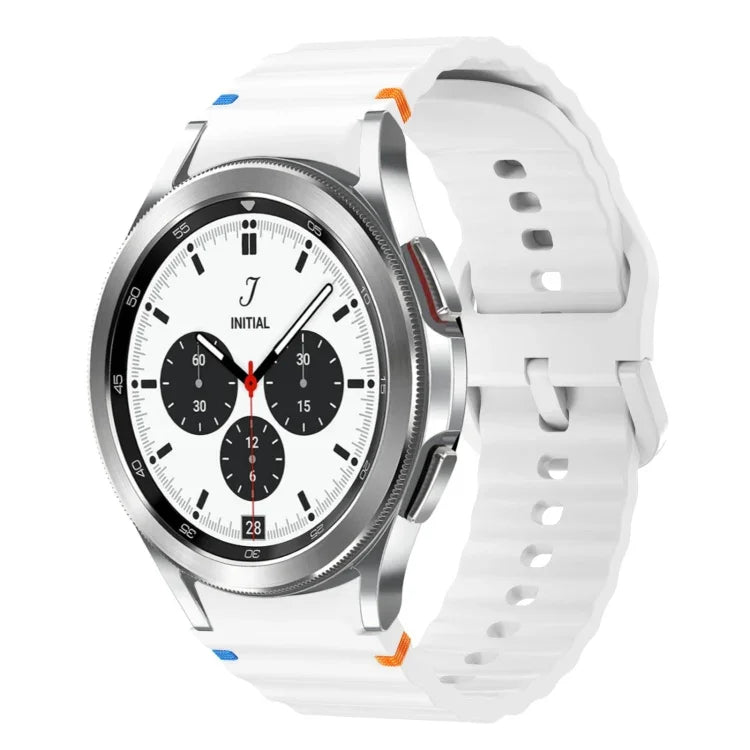 波模様ステッチ入りシリコンウォッチバンド Samsung Galaxy Watch 5 Pro用、Samsung Galaxy Watch 4 40 / 44mm用、Samsung Galaxy Watch 4 Classic 42 / 46mm用、Samsung Galaxy Watch3 41mm用