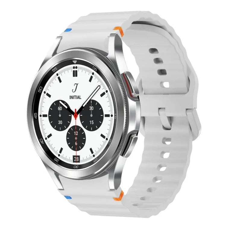 波模様ステッチ入りシリコンウォッチバンド Samsung Galaxy Watch 5 Pro用、Samsung Galaxy Watch 4 40 / 44mm用、Samsung Galaxy Watch 4 Classic 42 / 46mm用、Samsung Galaxy Watch3 41mm用