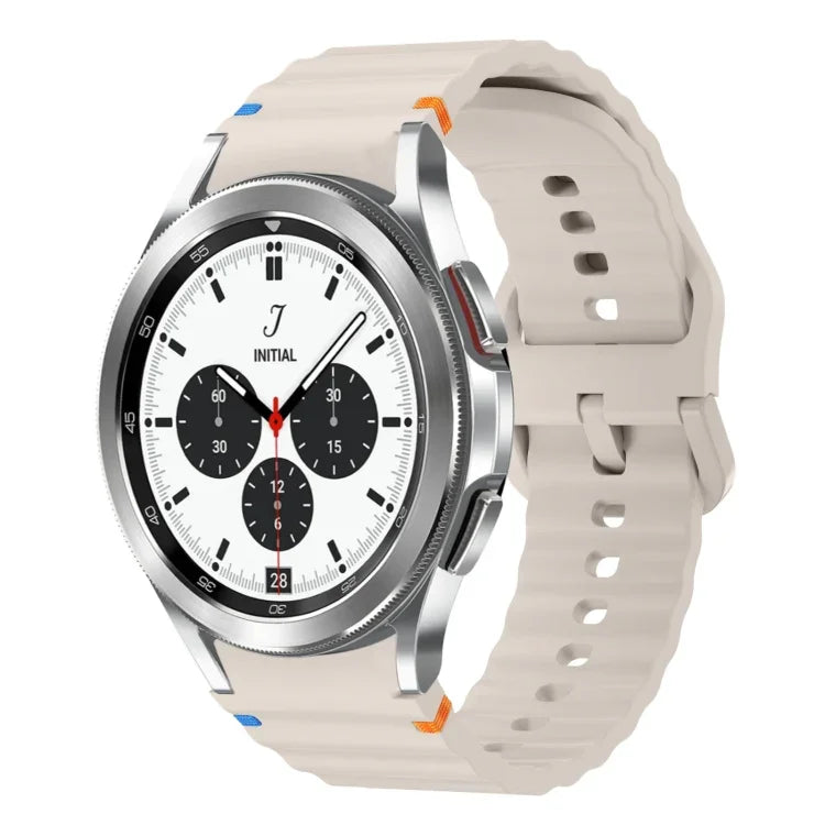波模様ステッチ入りシリコンウォッチバンド Samsung Galaxy Watch 5 Pro用、Samsung Galaxy Watch 4 40 / 44mm用、Samsung Galaxy Watch 4 Classic 42 / 46mm用、Samsung Galaxy Watch3 41mm用