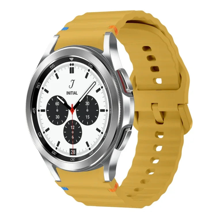 波模様ステッチ入りシリコンウォッチバンド Samsung Galaxy Watch 5 Pro用、Samsung Galaxy Watch 4 40 / 44mm用、Samsung Galaxy Watch 4 Classic 42 / 46mm用、Samsung Galaxy Watch3 41mm用