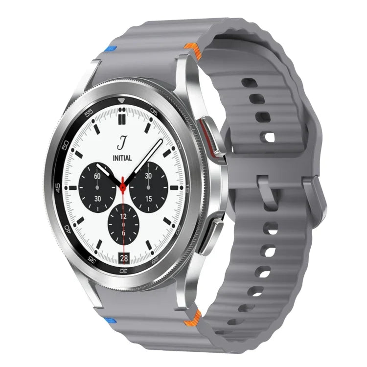 波模様ステッチ入りシリコンウォッチバンド Samsung Galaxy Watch 5 Pro用、Samsung Galaxy Watch 4 40 / 44mm用、Samsung Galaxy Watch 4 Classic 42 / 46mm用、Samsung Galaxy Watch3 41mm用