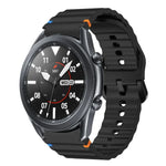 波模様ステッチ入りシリコンウォッチバンド Samsung Galaxy Watch 5 Pro用、Samsung Galaxy Watch 4 40 / 44mm用、Samsung Galaxy Watch 4 Classic 42 / 46mm用、Samsung Galaxy Watch3 41mm用