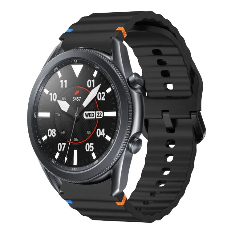 波模様ステッチ入りシリコンウォッチバンド Samsung Galaxy Watch 5 Pro用、Samsung Galaxy Watch 4 40 / 44mm用、Samsung Galaxy Watch 4 Classic 42 / 46mm用、Samsung Galaxy Watch3 41mm用