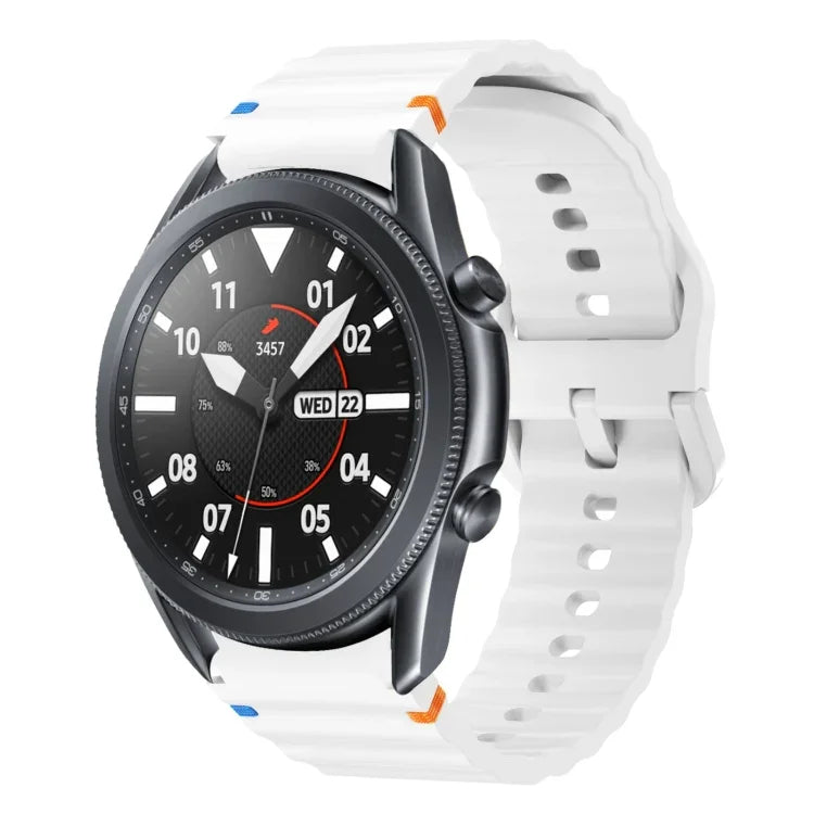 波模様ステッチ入りシリコンウォッチバンド Samsung Galaxy Watch 5 Pro用、Samsung Galaxy Watch 4 40 / 44mm用、Samsung Galaxy Watch 4 Classic 42 / 46mm用、Samsung Galaxy Watch3 41mm用