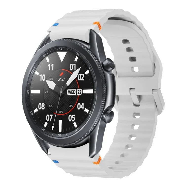 波模様ステッチ入りシリコンウォッチバンド Samsung Galaxy Watch 5 Pro用、Samsung Galaxy Watch 4 40 / 44mm用、Samsung Galaxy Watch 4 Classic 42 / 46mm用、Samsung Galaxy Watch3 41mm用