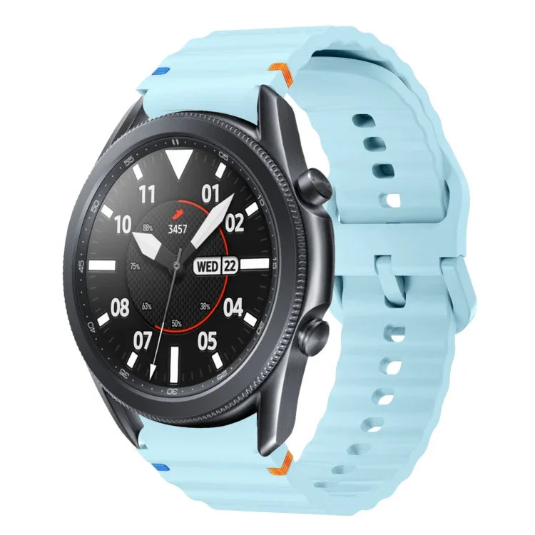 波模様ステッチ入りシリコンウォッチバンド Samsung Galaxy Watch 5 Pro用、Samsung Galaxy Watch 4 40 / 44mm用、Samsung Galaxy Watch 4 Classic 42 / 46mm用、Samsung Galaxy Watch3 41mm用