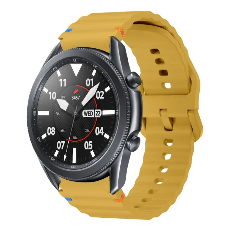 波模様ステッチ入りシリコンウォッチバンド Samsung Galaxy Watch 5 Pro用、Samsung Galaxy Watch 4 40 / 44mm用、Samsung Galaxy Watch 4 Classic 42 / 46mm用、Samsung Galaxy Watch3 41mm用