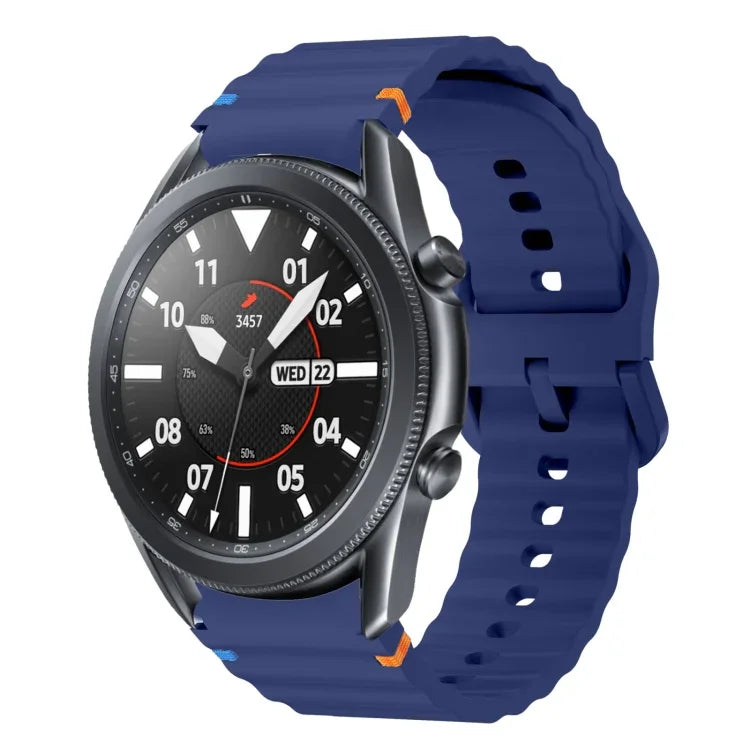 波模様ステッチ入りシリコンウォッチバンド Samsung Galaxy Watch 5 Pro用、Samsung Galaxy Watch 4 40 / 44mm用、Samsung Galaxy Watch 4 Classic 42 / 46mm用、Samsung Galaxy Watch3 41mm用
