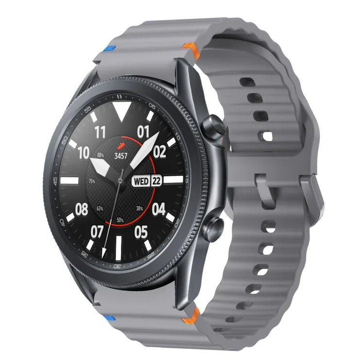 波模様ステッチ入りシリコンウォッチバンド Samsung Galaxy Watch 5 Pro用、Samsung Galaxy Watch 4 40 / 44mm用、Samsung Galaxy Watch 4 Classic 42 / 46mm用、Samsung Galaxy Watch3 41mm用